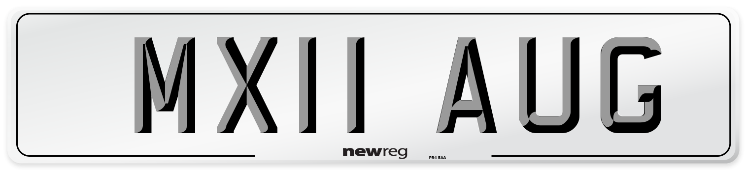MX11 AUG Number Plate from New Reg